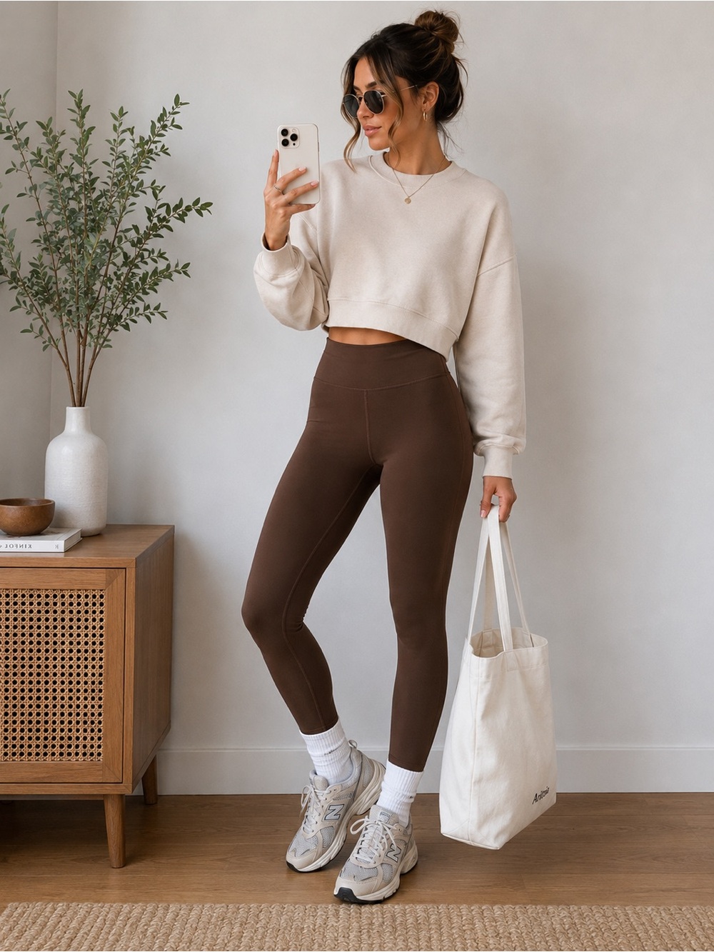 🤎 TNA Butter Soft High-Rise Leggings – Brown – Size Medium